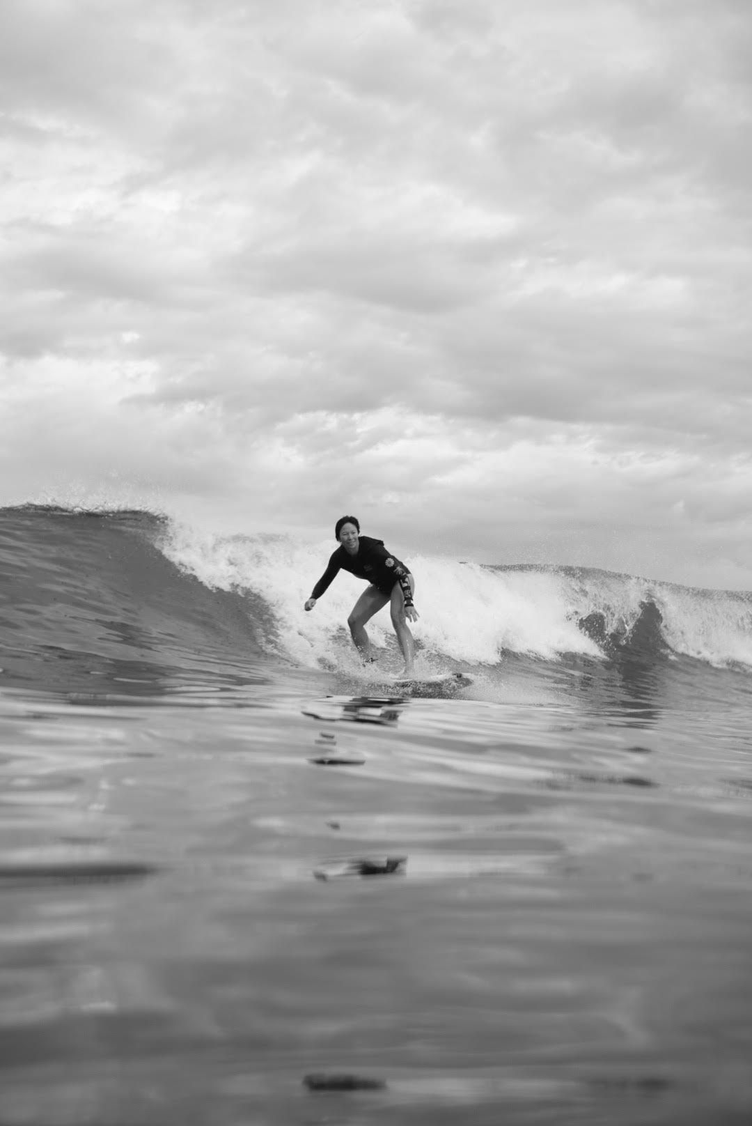 Katie surfing